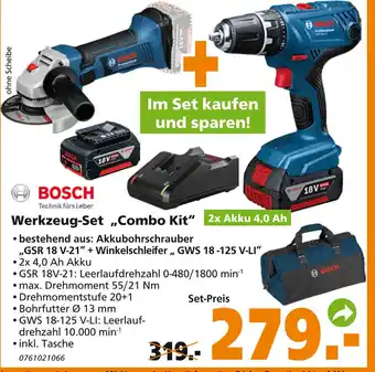 Globus Baumarkt Bosch Werkzeug Set Combo Kit Angebot