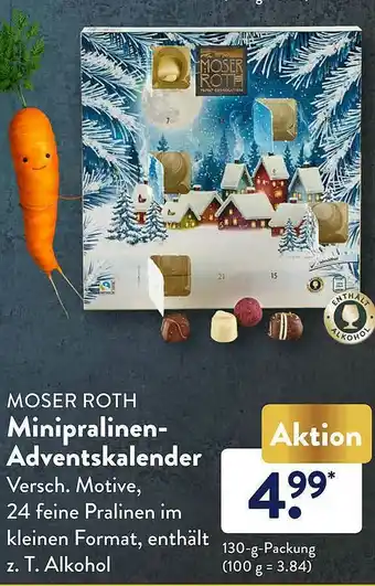 Aldi Süd Moser Roth Minipralinen-adventskalender  Angebot