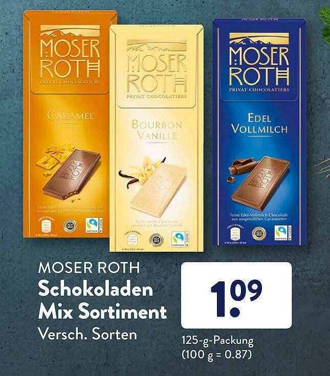 Moser Roth Schokoladen Mix Sortiment Angebot bei Aldi Süd