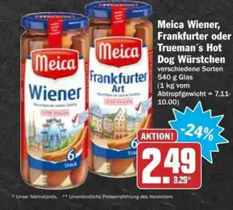 dodenhof Meica Wiener Frankfurter Oder Trueman's Hot Dog Würstchen Angebot