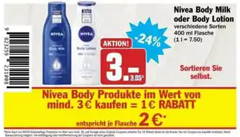 dodenhof Nivea Body Milk Oder Body Lotion Angebot