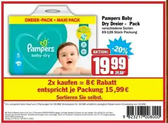 dodenhof Pampers Baby Dry Dreier-pack Angebot