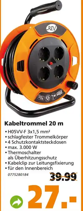 Globus Baumarkt Kabeltrommel 20m Angebot