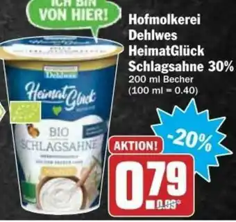 dodenhof Hofmolkerei Dehlwes Heimatglück Schlagsahne 30% Angebot