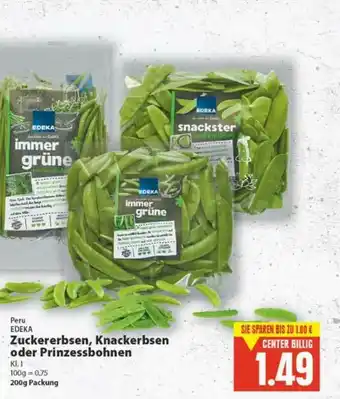 E-Center Edeka Zuckererbsen, Knackerbsen Oder Prinzessbohnen Angebot