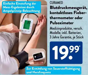 Aldi Süd CURAMED Blutdruckmessgerät, kontaktloses Fieberthermometer oder Pulsoximeter Angebot