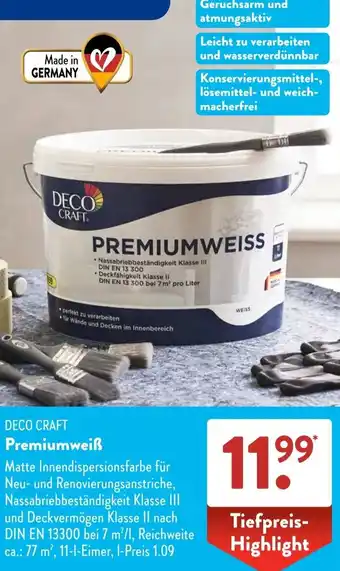 Aldi Süd DECO CRAFT Premiumweiß Angebot