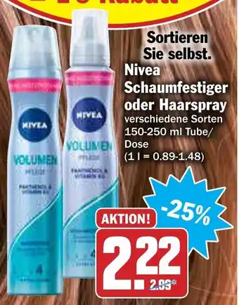 AEZ Nivea Schaumfestiger oder Haarspray 150-250ml Angebot