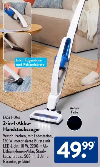 Aldi Süd EASY HOME 2-in-1 Akku Handstaubsauger Angebot