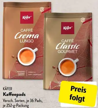 Aldi Süd KÄFER Kaffeepads 252 g Packung Angebot