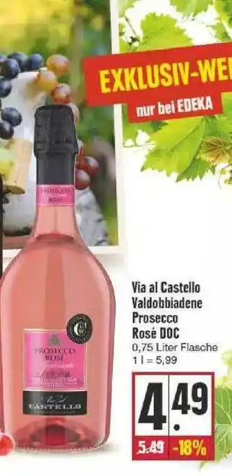 Edeka Via Al Castello Valdobbiadene Prosecco Rosé Doc Angebot