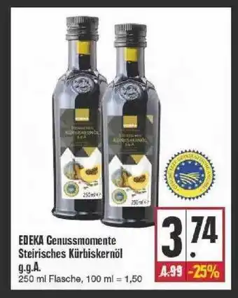 Edeka Edeka Genussmomente Steirisches Kürbiskernöl Angebot