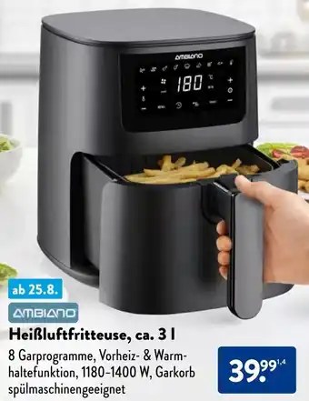Aldi Süd AMBIANO Heißluftfritteuse, ca. 3 L Angebot
