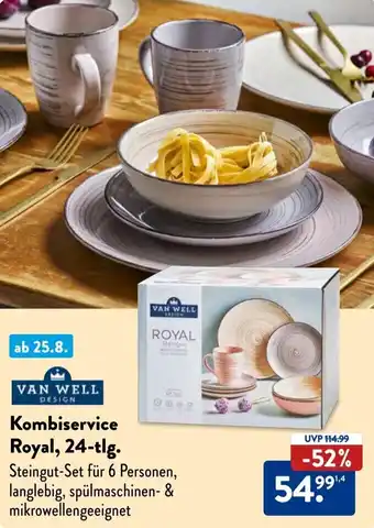 Aldi Süd VAN WELL Kombiservice Royal, 24-tlg. Angebot