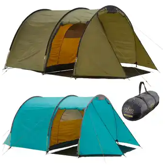 Netto Marken-Discount GRAND CANYON Tunelzelt Robson 4 Personen Zelt Familien Camping Leicht Vorraum Farbe: Blue Grass Angebot