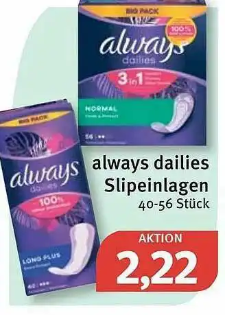 Feneberg Always Dailies Slipeinlagen Angebot