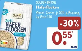 Aldi Süd GOLDEN BRIDGE Haferflocken 500 g Packung Angebot