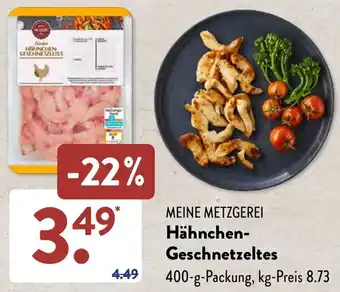 Aldi Süd MEINE METZGEREI Hähnchen Geschnetzeltes 400 g Packung Angebot