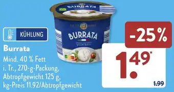 Aldi Süd Burrata 270 g Packung Angebot