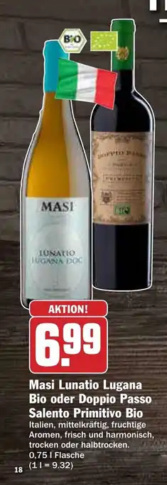 AEZ Masi Lunatio Lugana Bio oder Doppio Passo Salento Primitivo Bio 0,75L Angebot