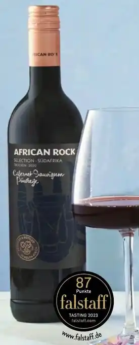 Aldi Süd AFRICAN ROCK SELECTION 2023 Cabernet Sauvignon Pinotage 0,75 L Flasche Angebot