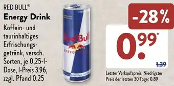 Aldi Süd RED BULL Energy Drink 0,25 L Dose Angebot