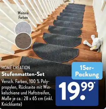 Aldi Süd HOME CREATION Stufenmatten-Set 15er Packung Angebot