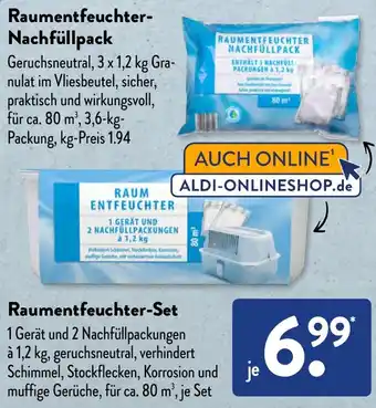 Raumentfeuchter-Nachfüllpack oder Raumentfeuchter-Set Angebot bei Aldi Süd