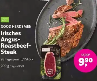 Biomarkt GOOD HERDSMEN Irisches Angus Roastbeef Steak 200 g Angebot