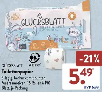 Aldi Süd GLÜCKSBLATT Toilettenpapier Angebot