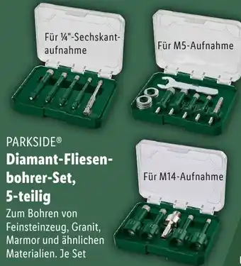 Lidl PARKSIDE Diamant Fliesenbohrer-Set, 5-teilig Angebot