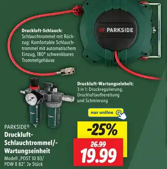 Lidl PARKSIDE Druckluft Schlauchtrommel/Wartungseinheit Angebot