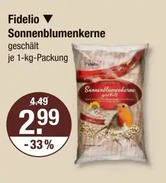 V Markt Fidelio Sonnenblumenkerne geschält je 1-kg-Packung Angebot