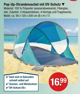 V Markt Pop-Up-Strandmuschel mit UV-Schutz Angebot