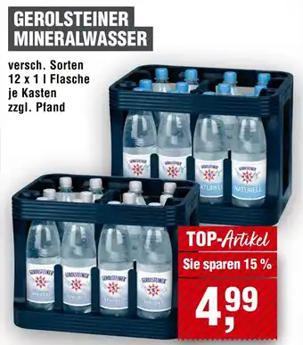 Handelshof GEROLSTEINER MINERALWASSER 12 x 1 I Flasche Angebot