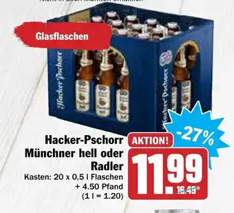 AEZ Hacker Pschorr Münchner hell oder Radler 20x0,5L Angebot