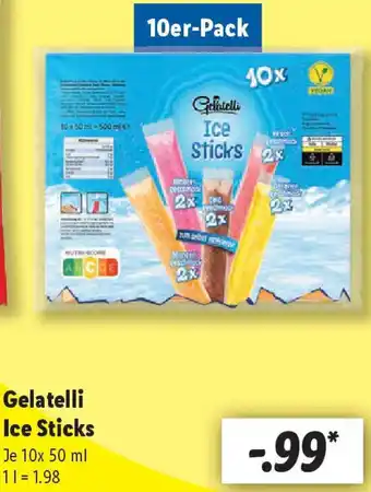 Lidl Gelatelli Ice Sticks 10x50 ml Angebot