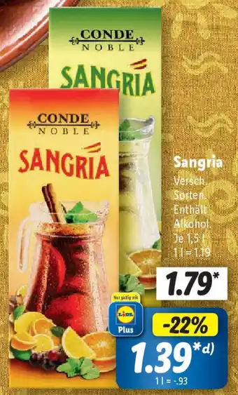 Lidl Sangria 1,5 L Angebot