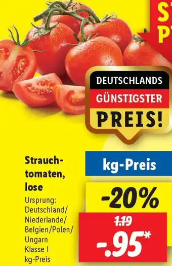 Lidl Strauchtomaten, lose Angebot