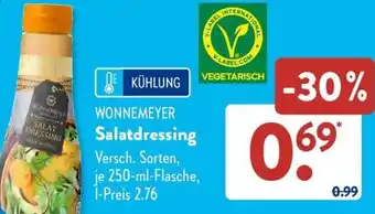 Aldi Süd WONNEMEYER Salatdressing 250 ml Flasche Angebot