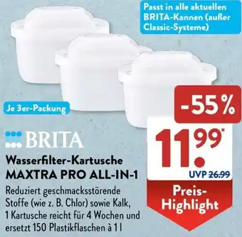 Aldi Süd BRITA Wasserfilter-Kartusche MAXTRA PRO ALL-IN-1 Angebot