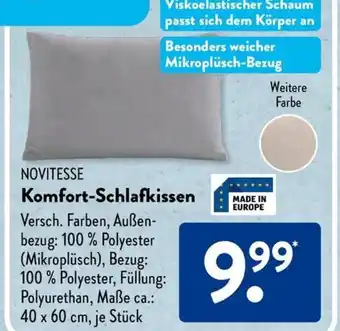 Aldi Süd NOVITESSE Komfort-Schlafkissen Angebot