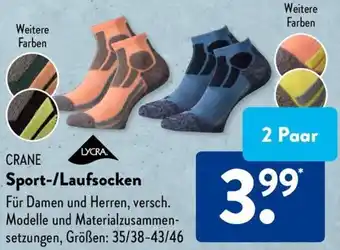 Aldi Süd CRANE Sport/Laufsocken 2 Paar Angebot