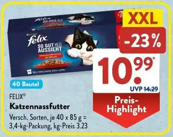 Aldi Süd FELIX Katzennassfutter 3,4 kg Packung Angebot