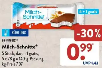 Aldi Süd FERRERO Milch-Schnitte 140 g Packung Angebot