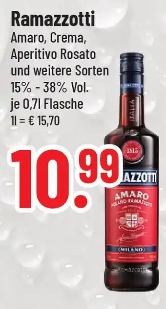 trinkgut Ramazzotti Amaro, Crema, Aperitivo Rosato 700ml Angebot