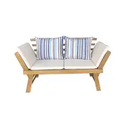 toom Baumarkt Greemotion Multifunktionsbank 'Flora' beige/blau 155/201 x 85 x 69 cm Angebot