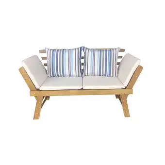 toom Baumarkt Greemotion Multifunktionsbank 'Flora' beige/blau 155/201 x 85 x 69 cm Angebot