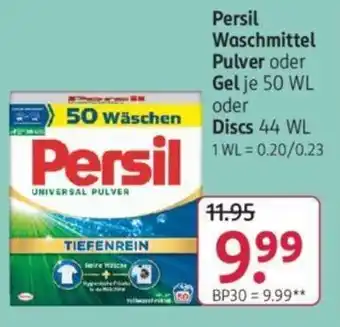 Rossmann Persil Waschmittel Pulver oder Gel je 50 WL oder Discs 44 WL Angebot
