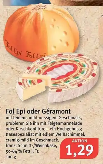 Feneberg Fol Epi Oder Géramont 100g Angebot